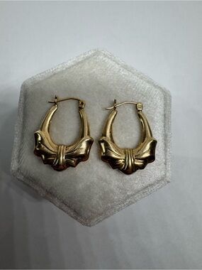 Vintage 14K 585 Solid Yellow Gold Earrings Genuine Fine Gold Jewelry Classic